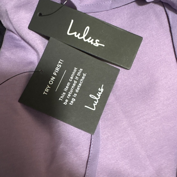 Lulus Delightful Love Lavender Lace-up Balloon Sleeve Mini Dress Purple - Size M - Picture 2 of 2